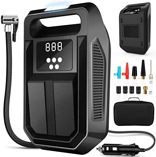 Best Pirce ๐ฅฐ Tire Inflator Portable Air Compressor 12V DC Car Air Pump With Digital Display, LED Light, Auto Shut Off Function, Set Of Nozzle Adaptors For Car, Motorcycle, Bicycle, Ball, And Other Inflatables Black ๐ 4 Best Pirce ๐ฅฐ Tire Inflator Portable Air Compressor 12V DC Car Air Pump With Digital Display, LED Light, Auto Shut Off Function, Set Of Nozzle Adaptors For Car, Motorcycle, Bicycle, Ball, And Other Inflatables Black ๐ - Image 4