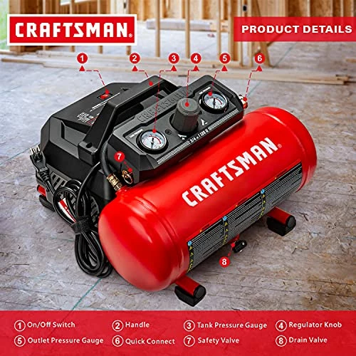 Coupon ๐ 1.5 Gallon 3/4 HP Portable Air Compressor, Max 135 PSI, 1.5 CFM@90psi, Oil Free Air Tank, Electric Air Tool, CMXECXA0200141A , Red ๐งจ 2 Coupon ๐ 1.5 Gallon 3/4 HP Portable Air Compressor, Max 135 PSI, 1.5 CFM@90psi, Oil Free Air Tank, Electric Air Tool, CMXECXA0200141A , Red ๐งจ - Image 2