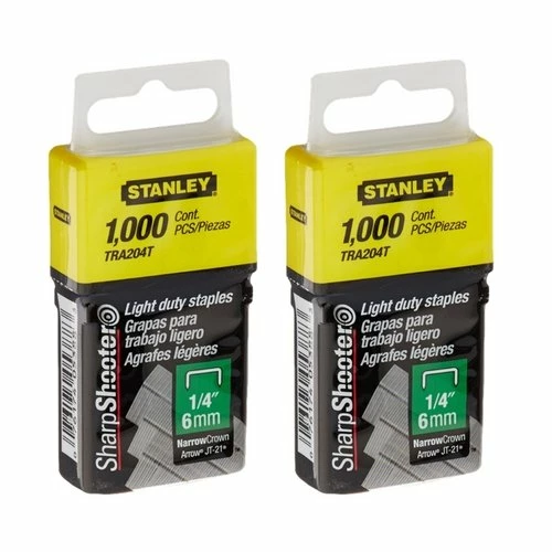Best deal β€οΈ Tanley TRA204T 1/4 Inch Light Duty Narrow Crown Staples, Pack Of 1000(Pack Of 2000) π₯° 1 Best deal β€οΈ Tanley TRA204T 1/4 Inch Light Duty Narrow Crown Staples, Pack Of 1000(Pack Of 2000) π₯°
